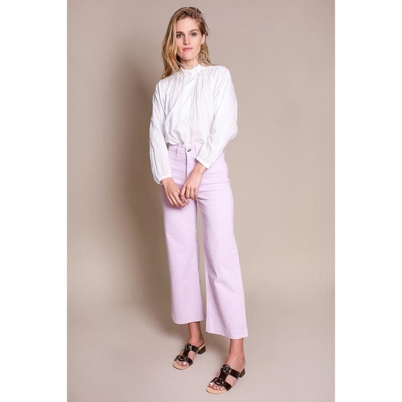 LIKE NEW M.i.h Jeans Caron High-Rise Cropped Wide Leg Pants in Lupin - Picture 2 of 15